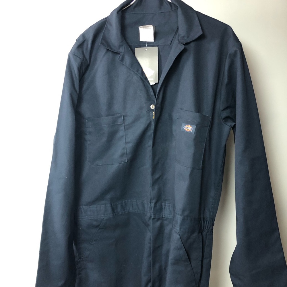 Dickies Long Sleeve Overalls Coveralls Navy Blue L Tall LT Zip Front NWT - Picture 6 of 7